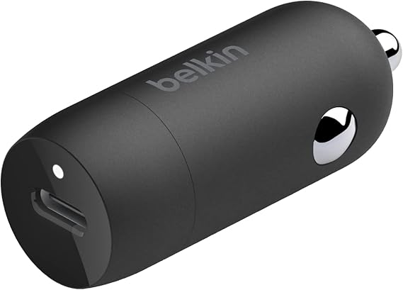 Belkin cargador rápido para coche de 30 W BoostCharge con puerto USB-C Power Delivery, cargador movil coche, compatibilidad universal con iPhone 16, 15, Galaxy serie S24, S23, Note, Pixel, iPad y más