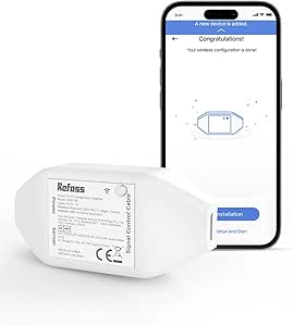 Refoss, Wi-Fi Controlador de Puerta de Garaje. Se Puede Usar con el Control Remoto Original de la Puerta de Garaje Existente. Remoto por App, Compatible con Alexa y Google Assistant