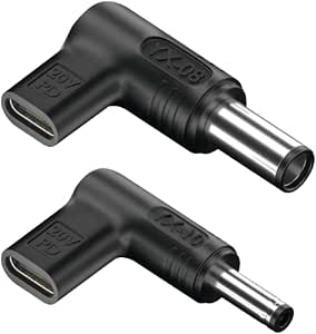 NGS Bud-D - Pack de 2 Clavijas USB-C para Portátil DELL, Carga Rápida Power Delivery (PD), Diseño en Ángulo Recto, Adaptadores Compactos, Compatible con Modelos DELL