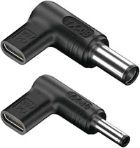 NGS Bud-D - Pack de 2 Clavijas USB-C para Portátil DELL, Carga Rápida Power Delivery (PD), Diseño en Ángulo Recto, Adaptadores Compactos, Compatible con Modelos DELL