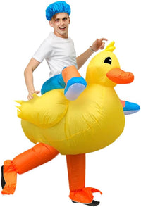 JASHKE Disfraz inflable de pato amarillo para adultos