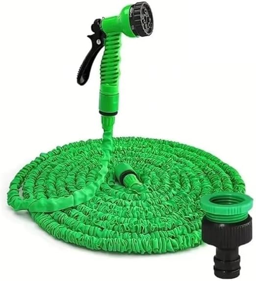Wisdom Line - Manguera de riego extensible, 8 modos de pulverización, alta presión, 4 bares, verde (22M)