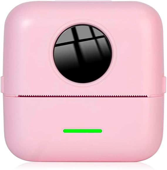 NK Impresora Fotográfica Portátil - Mini Impresora Térmica Inalámbrica para Móvil, Incluye Rollo de Papel y Cable USB, Compatible con iOS y Android, Color Rosa