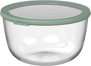 Mepal - Recipiente Redondo de Vidrio Cirqula - Recipientes para Preparar Comidas - Resistente al Calor Hasta 550 °C - Apto para Horno, Microondas, Congelador y Lavavajillas - 3000 ml - Nordic sage