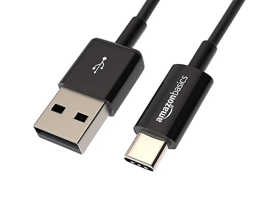 Amazon Basics Cable de Carga rápida USB-C a USB-A 2.0, Velocidad de 480 Mbps, Certificado USB-IF, para Apple iPhone 16/15, iPad, Samsung Galaxy, tabletas, Ordenadores portátiles, 0.9 m (3 pies), Negro