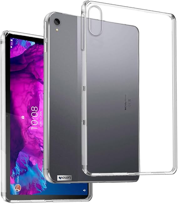 REY Funda Anti-Shock Gel Transparente para Lenovo Tab P11 11" - Plus 11", Ultra Fina 0,33mm, Esquinas Reforzadas, Silicona TPU de Alta Resistencia y Flexibilidad