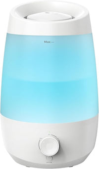 AROEVE Humidificador, 2,5L Humidificador Aceites Esenciales, 250 ml/h, 25H Difusor de Aceites Esenciales, Apagado Automático, 25 dB Silencioso para Bebés y Plantas, Blanco
