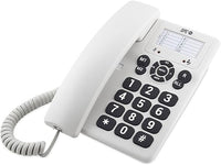 SPC Original – Teléfono Fijo sobremesa o Pared, con Teclas Grandes y fácil de Usar, 3 memorias directas, Volumen de Timbre Extra Alto, función de rellamada, Color Blanco