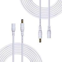 Liwinting 2 Piezas 2m Cable de Extensión 2.1mm x 5.5mm Plug DC Macho a Hembra Conector para Adaptador de Corriente, LED, Cámara CCTV Potencia, Coche, Monitores y Más - Blanco