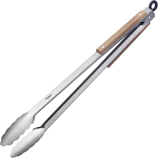 Westmark Pinza per Grigliare e Servire, Con Manici in Acciaio Inox e Impugnature Parzialmente in Legno, Lunghezza: 44 cm, Acciaio Inox/Legno, Classic Wood Maxi, Argento/Marrone, 16292270