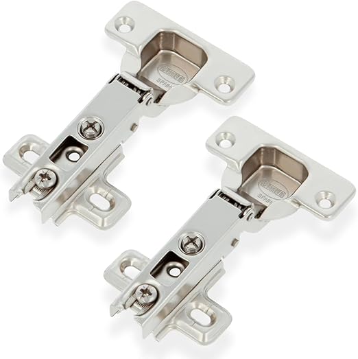 Amig - 2er-Set Topfbänder Gerade Vernickelt - Ø35 mm - Vernickelter Stahl - Öffnung 110° - Verdeckte Montage für Küchen-, Büro- und Schrankmöbel - Verstellbare Schrauben (Nicht Inklusive)