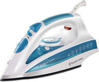 Russell Hobbs Plancha de Ropa Steam Glide Professional - 2600 W, Suela de Cerámica, Antideslizante, Planchado Seco, Golpe Vapor 210g, Vapor Continuo 70g, Función Autolimpieza, Blanco y Azul - 20562-56