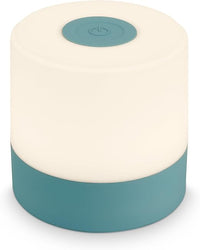 Briloner - Mini Lámpara de Mesa LED Inalámbrica, Lampara de Mesa Recargable, Lampara para Mesita, USB-C, Luz Blanca Cálida, 7x7 cm, Lampara LED Recargable, Lamparas Tactiles sin Cable, Color Azul