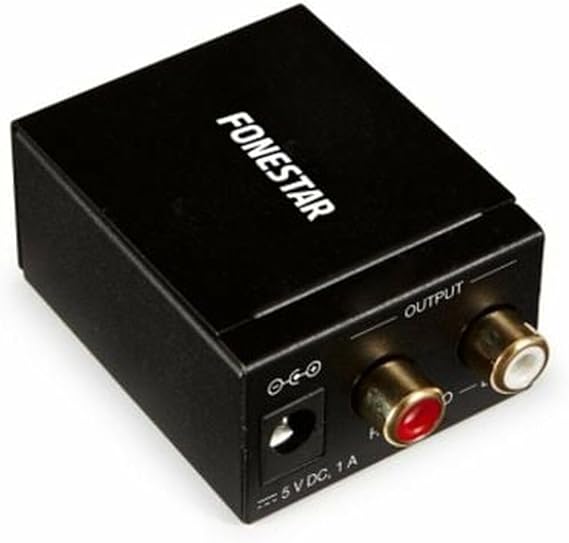 Convertidor de Audio fonestar fo-37da Convierte Audio Digital en Analã“Gico Entrada ã“Ptica spdif/coaxial spdif Salida Audio Estã‰Reo 2X RCA