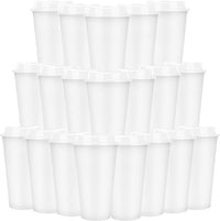 20 tazas de café reutilizables con tapas, vasos de plástico de 470 ml, taza de café helado, taza de viaje para adultos y mujeres, niños, bebidas frías y calientes, aptas para microondas (blanco)