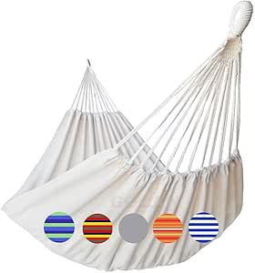 GOCAN hamacas Jardin amacas de Jardin Exterior Lona 220x150cm Longitud Total 330cm Carga 300kg Hamaca Doble amaca Colgante para Patio Porche e Interior (Beige) XXL