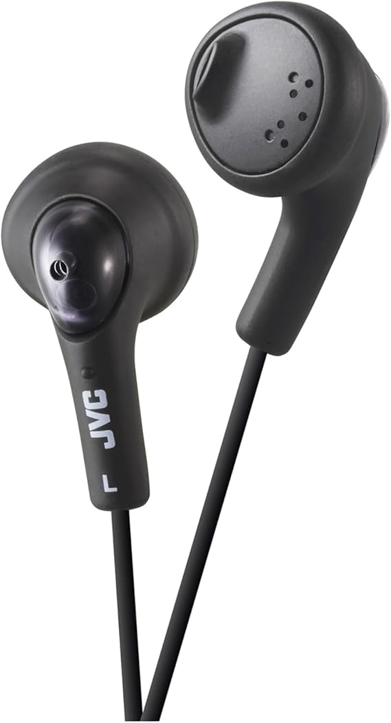 JVC Gumy HA-F160 - Auriculares In Ear con Cable de 1 metro para Android, iPhone, Ordenadores, Portátiles, Consolas y más (Imán de Neodimio, Jack de 3,5 mm, 15 Hz - 20 KHz), Color Negro