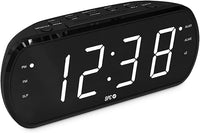 SPC Frodi View – Radiodespertador con Pantalla LED 1,8” y números XXL | Doble Alarma y función Snooze 9 Minutos | Regulador de luz con Apagado Total | Radio FM | Funciona Conectado a la Corriente