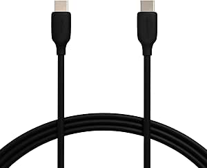 Amazon Basics USB-C-auf-USB-C 2.0 Schnellladekabel, 480 Mbit/s Geschwindigkeit, USB-IF-zertifiziert, für Apple iPhone 16/15, iPad, Samsung Galaxy, Tablets, Laptops, 1.8 m, Schwarz