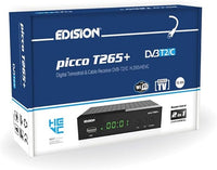 EDISION PICCO T265+ Decoder Digitale Terrestre 2024 Full HD DVBT2 H265 HEVC 10 Bit Bonus TV, FTA, USB, HDMI, SCART, Sensore IR, Supporto USB WiFi, Telecomando Universale 2in1, Main 10