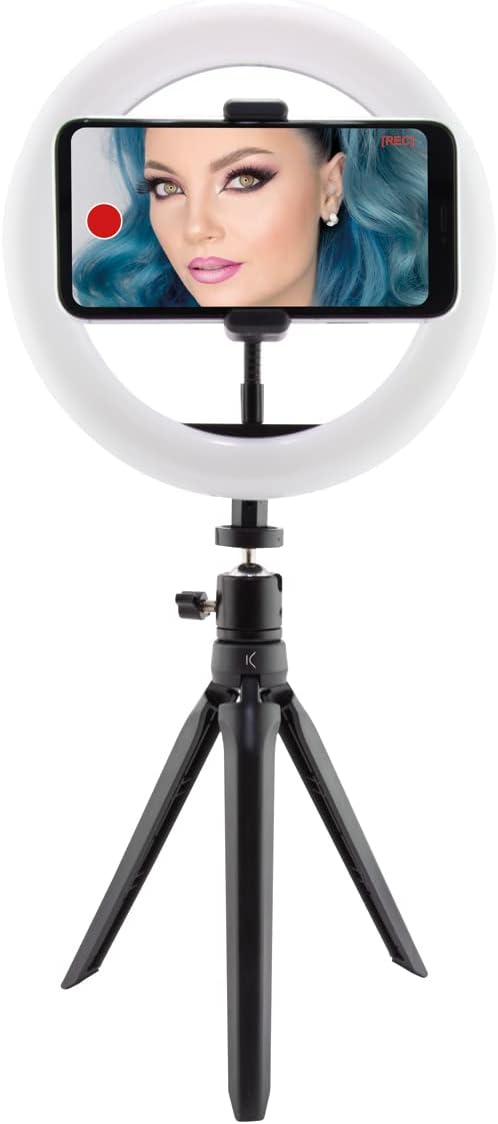KSIX Aro de Luz Trípode sobremesa regulable.15 colores y efectos. Anillo de Luz Led para Móvil, 3 Temperaturas de Luz y 10 Intensidades de Brillo. Ring Light para Tik Tok, Fotografía, Selfie
