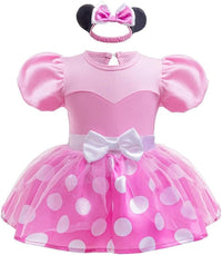 Lito Angels Disfraz Vestido de Princesa Minnie para Bebé Niñas Body Mono Mamelucos con Diadema Talla 6-9 meses