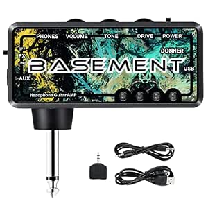 Donner Amplificateur Casque Guitare Classic Rock Pocket Mini Guitar Headphone Amp, Batterie Rechargeable USB, ampli Portable pour Guitare électrique