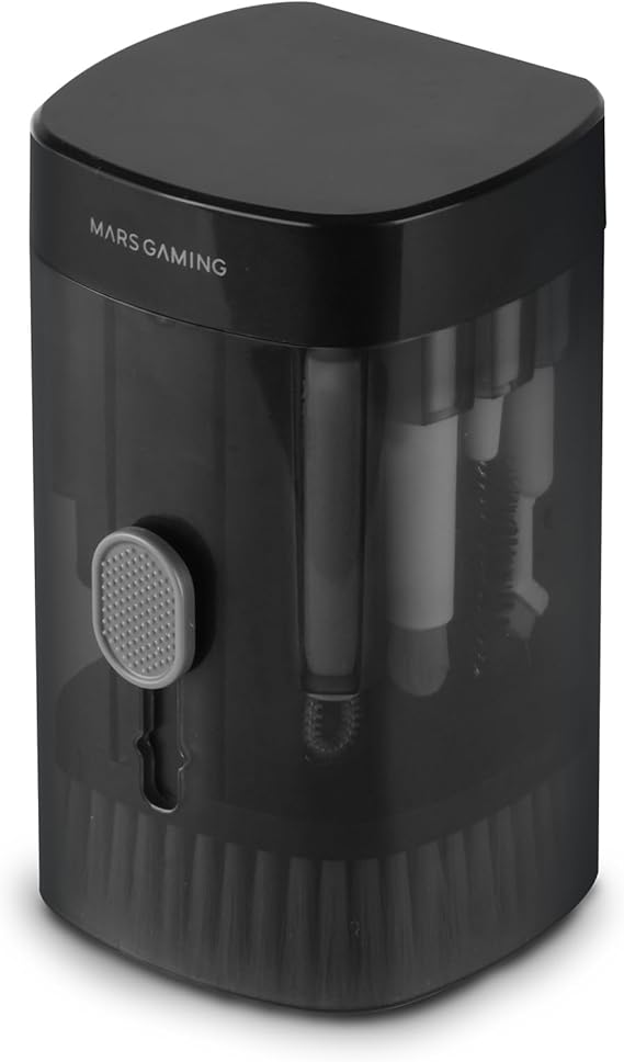 Mars Gaming MA-Kit, Kit de Limpieza Multifunción 21en1, Diseño Compacto y Portátil, Cepillos Suaves y Paño Sin Pelusa, Kit Limpieza Profesional Dispositivos Electrónicos, Extractor de Teclas, Estuche