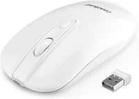 LeadsaiL Ratón Inalámbrico Recargable, Wireless Mouse Silencioso Ratón óptico Click Mini, Forma Ergonómica Ultra Delgado, 2.4G Mouse Inalámbrico Mini con 2400 DPI, Cable USB (Negro)