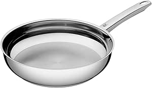 WMF Favorit - Sartén 24 cm Profesional Sin Revestimiento, Sartén de Acero Inoxidable Apta Inducción, Acero Inoxidable Cromargan, Apta para Horno