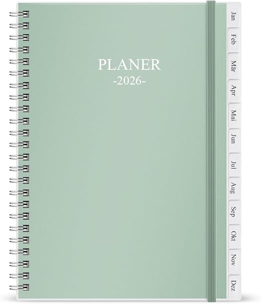 Agenda 2025-2026 – Agenda mensual de julio de 2025 a junio de 2026, 6.25 x 8.25 pulgadas, 12 pestañas mensuales, 14 páginas de notas, bolsillo interior, cubierta flexible con encuadernación de doble