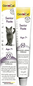 GimCat Expert Line Senior Paste, un aperitivo funcional para gatos que favorece el envejecimiento saludable de los gatos de 7 años o más, 1 tubo