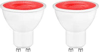 Caldarax Rojo Bombilla LED GU10 de 5W Foco, MR16 Luz de Color, Reemplazo Halógeno 50W, AC 230V, 500LM, 120 °, No Regulables, Iluminación Decorativa para Paisaje, Escenario, Bar, Fiesta, Paquete de 2