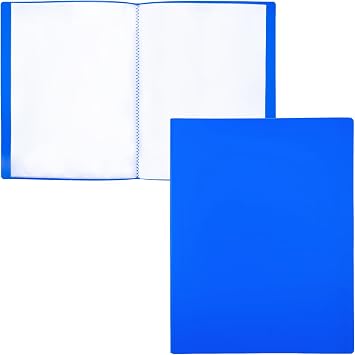 Raylu Paper Mappe con Klarsichthüllen A5, 20 Transparente Hüllen aus 100% Recycelbarem Polypropylen, Dokumentenmappe para Schule & Büro (A5, Blau, 20 Hüllen)