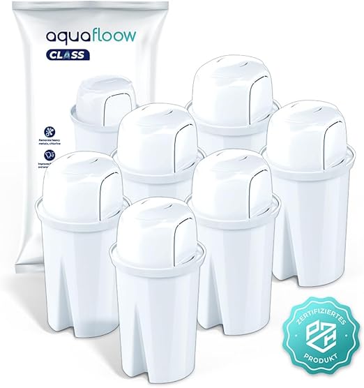 Aquafloow Cartuchos de Filtro Clásicos Compatible con BRITA Classic, Kenwood, Laica, PearlCo y Dafi Classic, 6 unidades
