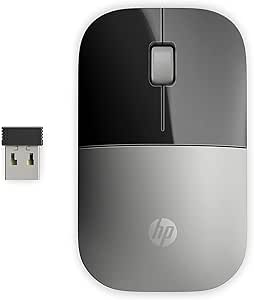 HP Z3700 - Ratón Inalámbrico (1200 PPP, 3 Botones y Rueda de Desplazamiento, Batería 16 Meses de Duración, Tecnología LED, USB y Windows Vista/7/8/10 Disponible), Color Plateado