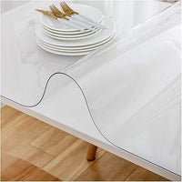 LAVOUP Protector de mesa transparente de 2 mm de PVC, lavable e impermeable para el hogar, cocina 80 x 110 cm, transparente