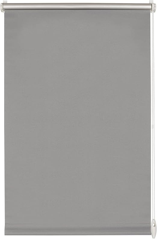 GARDINIA EASYFIX Estor enrollable con reverso térmico para enganchar o pegar, Estor enrollable opaco sin taladrar, Protección térmica, Ahorro energético, Gris, 70 x 150 cm (AnxAl)
