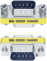 TECHZOCO Adaptador RS232 DB9 Macho a Macho, Acoplador DB9, Adaptador de Cambiador de Género RS-232 - RS-485 - TTL - DB9, Conector Serie Macho a Macho, RS232 Plug 9 Pin, Macho a Macho