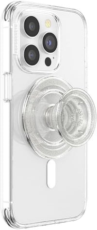 PopSockets: PopGrip para MagSafe - Soporte y Agarre para Teléfonos Móviles y Carcasas con un Top Intercambiable - Anillo Adaptador para MagSafe Incluido - Clear Glitter