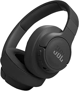 JBL Auriculares Tune 770 NC, auriculares circumaurales inalámbricos con cancelación de ruido adaptativa, Bluetooth y 70 horas de batería, negro