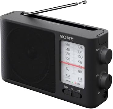 Sony ICF506.CED - Radio portátil (FM/AM de sintonización analógica con auriculares, asa de transporte, adaptador CA) negro
