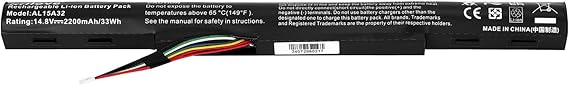 KHlove AL15A32 4ICR17/65 Laptop Batería para Acer Aspire ES1-420 ES1-421 E5-452 E5-452G E5-473G E5-473T E5-474G E5-491G E5-552G E5-572G E5-574G E5-773G F5-521 F5-571G F5-571T F5-572G Extensa 2511 2520