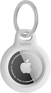 Belkin Funda Protectora para AirTag con Llavero, Soporte para AirTag Blanco