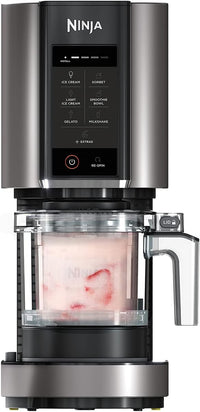 Ninja CREAMi Heladera multifunción, 1,4 l de capacidad, 3 tarrinas, 7 programas, Helado, Gelato, Sorbete, Smoothie bowl, Batido y más, en negro y plata, NC300EU