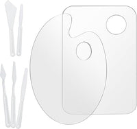 2 Piezas Paleta Pintura 30x20 cm Paleta de Pintura Acrílico Transparente Paleta Pintura Acrilica Paleta Acuarela con Película Protectora 5 Espátulas Mezcladoras para Acrílicos Óleos Acuarelas