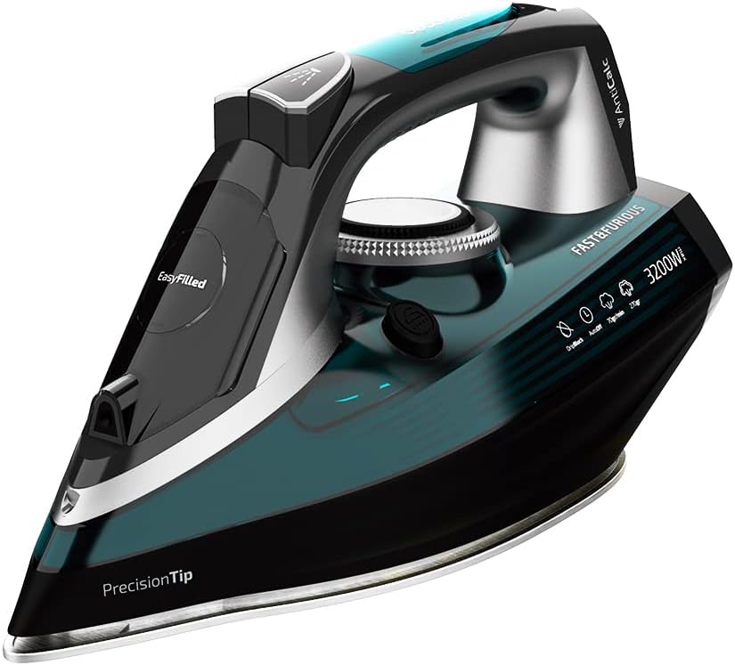 Cecotec Plancha Ropa de Vapor Fast&Furious 5060 Ultra. 3200 W, Apagado Automático, Vapor Continuo 70 g/m, Golpe de Vapor 270 g/min, Sistema Antigoteo, Doble Suela Cerámica, Azul
