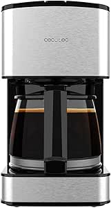 Cecotec Cafetera de Goteo 6 Tazas Coffee 56 Drop. 680 W, Capacidad 0,8 Litros, Boquilla Antigoteo, Filtro Permanente o de Papel, Acabados en Acero Inoxidable e Intensificador De Aroma