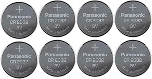 Paquete de 8 pilas de botón de litio Panasonic Cr2032 de 3 V Dl2032 Ecr2032