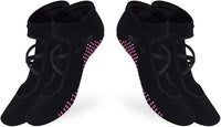PRS Calcetines de yoga antideslizantes para mujer, transpirables, antiampollas, calcetines con agarre, ideales para pilates, barra, danza clásica, esterilla de fitness para casa, 2 pares